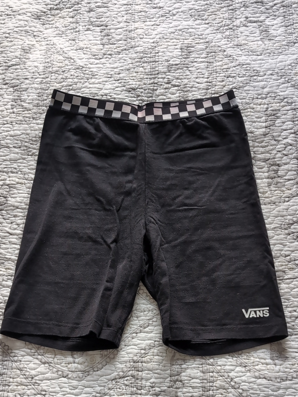 Vans Black Kids Checker Waist Bike Shorts